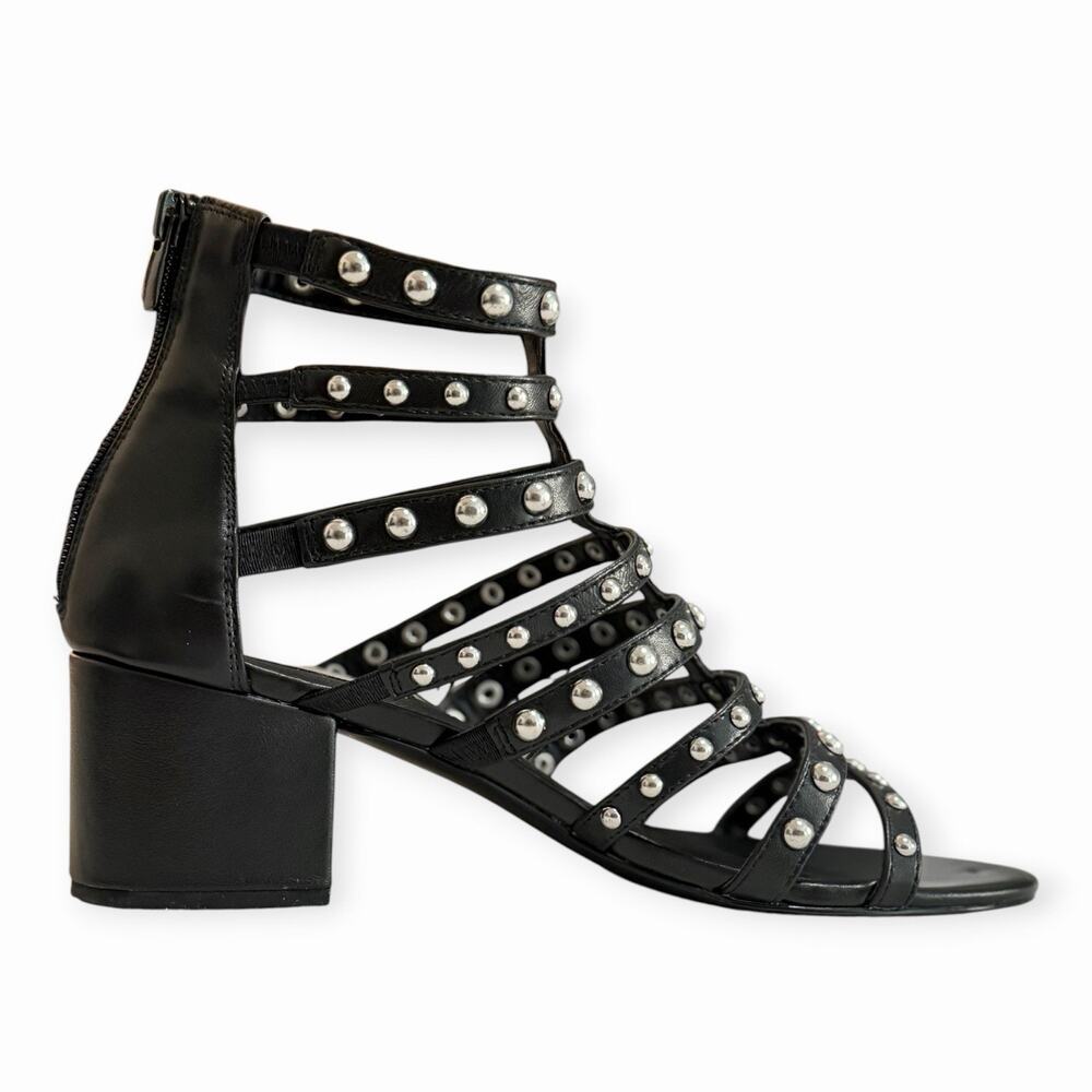 Steve Madden Mania Black Studded Gladiator Sandals Women’s Size 9 Caged